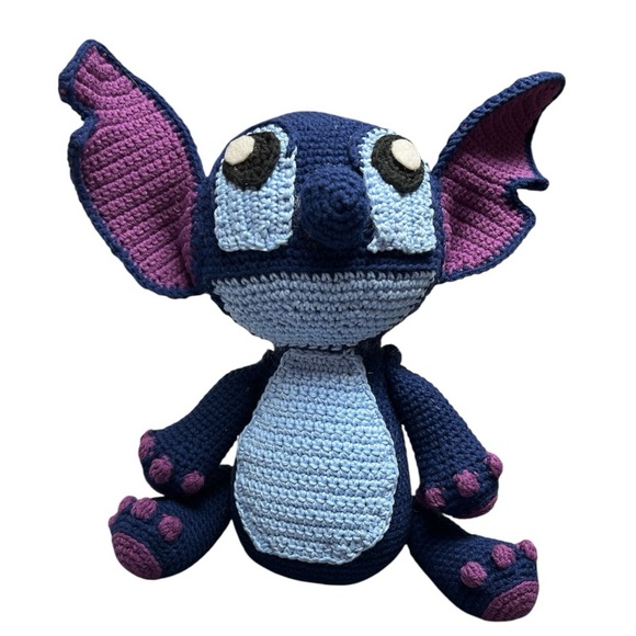 Hand Crafted Other - Hand Crafted Stitch Crochet Blue and Purple Plush Toy 11 inches Disney